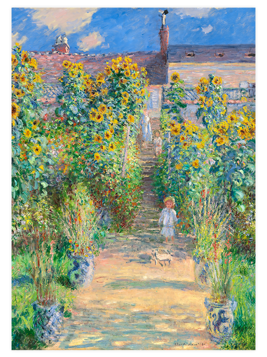Monet The Artist's Garden at Vétheuil - Art Print