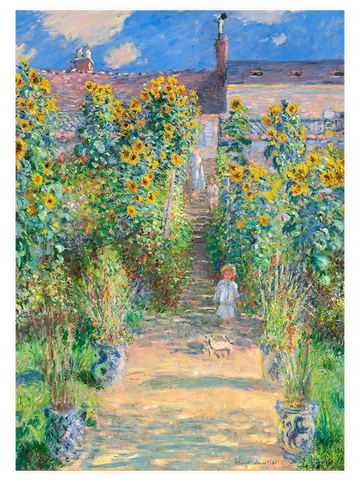 Monet The Artist's Garden at Vétheuil - Art Print