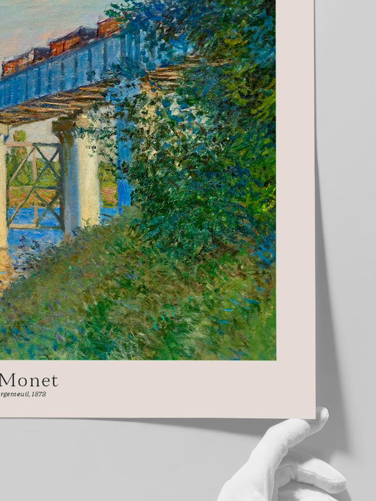 Monet Railroad Bridge, Argenteuil - Art Print  Poster