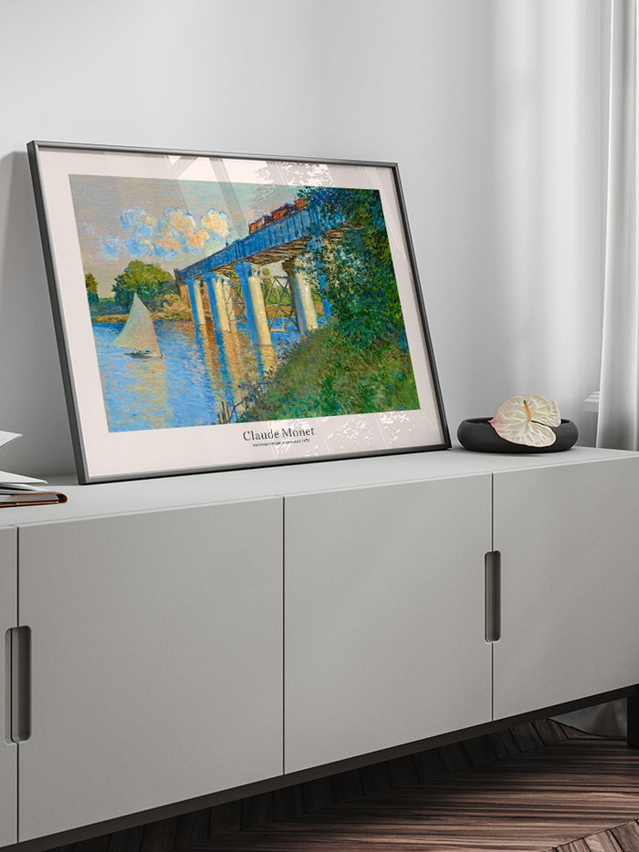 Monet Railroad Bridge, Argenteuil - Art Print  Poster