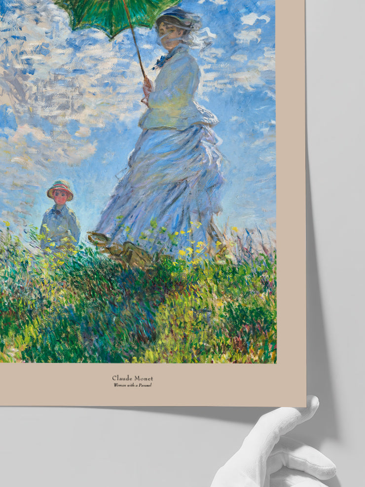 Monet Şemsiyeli Kadın - Art Print