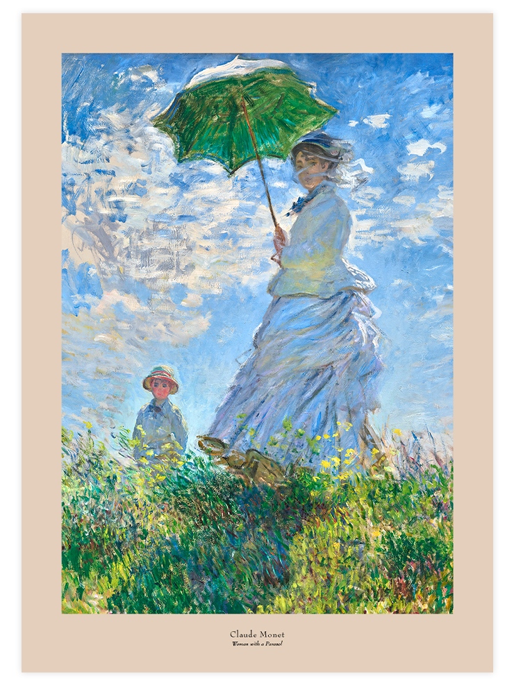 Monet Şemsiyeli Kadın - Art Print Ürün ana görseli
