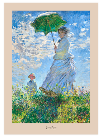 Monet Şemsiyeli Kadın - Art Print