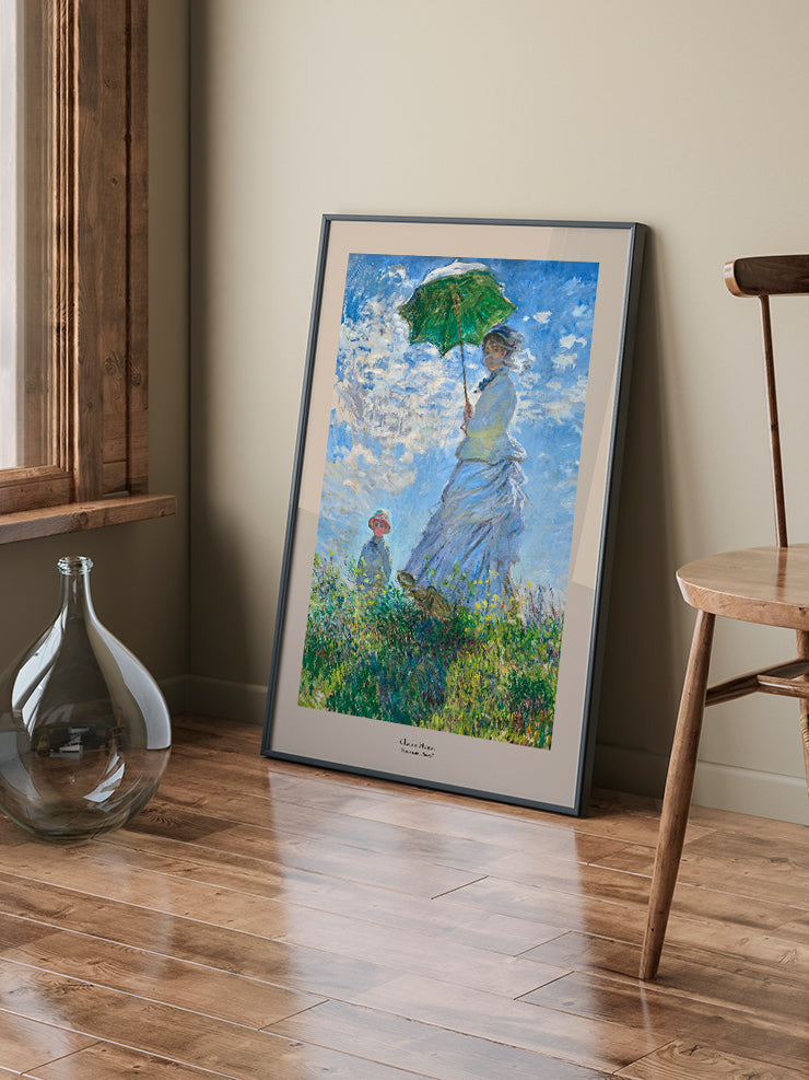 Monet Şemsiyeli Kadın - Art Print