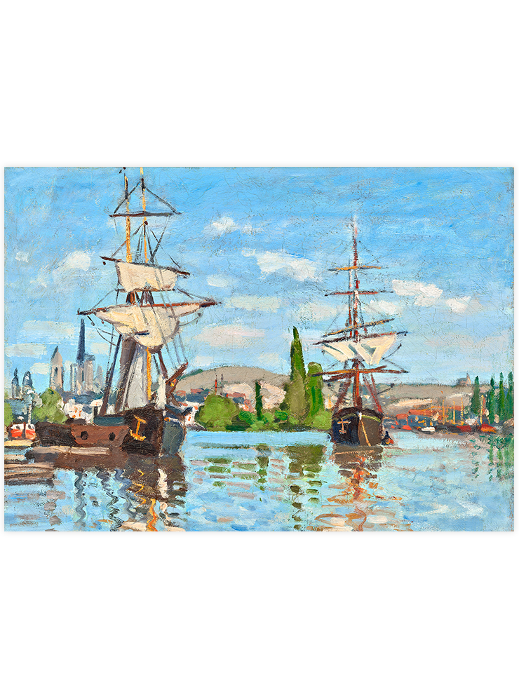 Monet Ships Riding on the Seine at Rouen - Art Print Ürün ana görseli