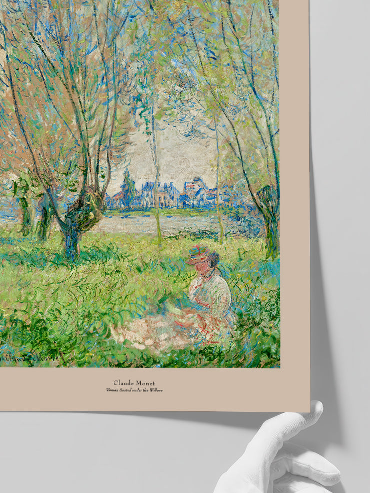 Monet Söğütlerin Altında Oturan Kadın - Art Print  Poster
