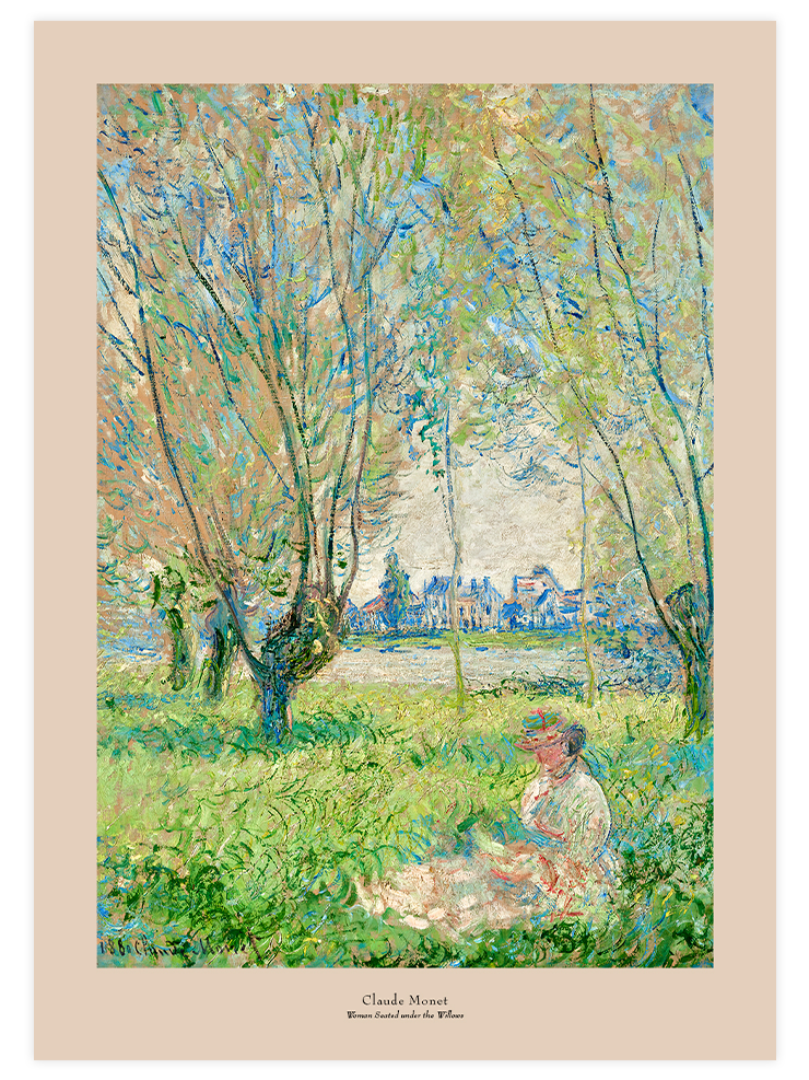 Monet Söğütlerin Altında Oturan Kadın - Art Print