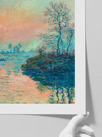 Monet Sunset on the Seine at Lavacourt, Winter Effect - Art Print