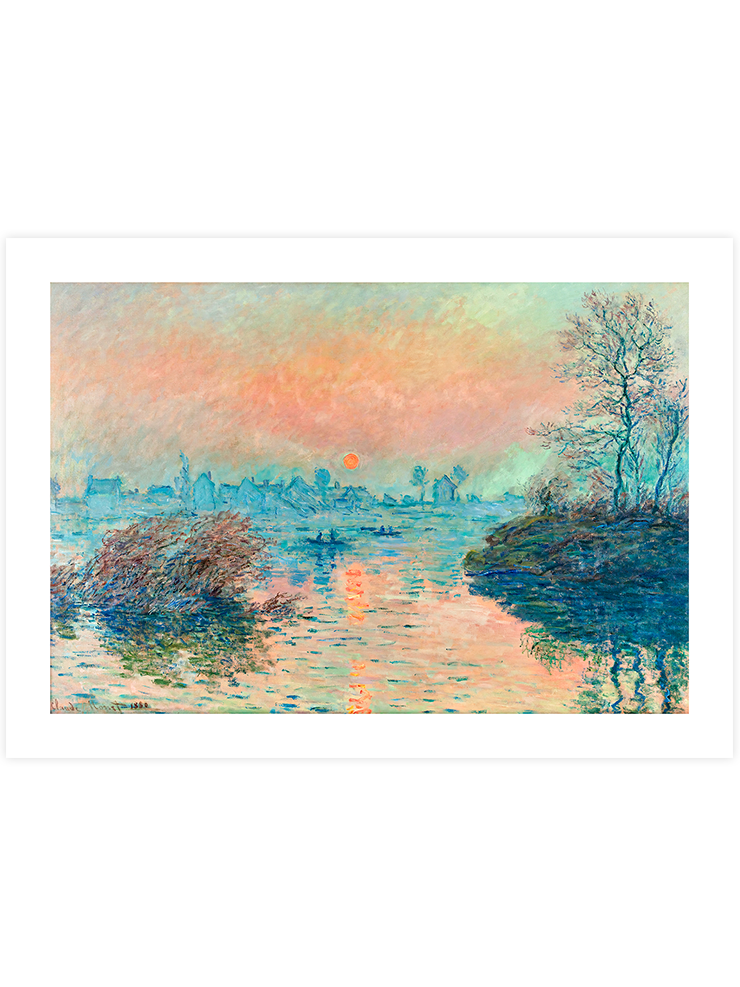 Monet Sunset on the Seine at Lavacourt, Winter Effect - Art Print Ürün ana görseli