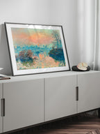 Monet Sunset on the Seine at Lavacourt, Winter Effect - Art Print