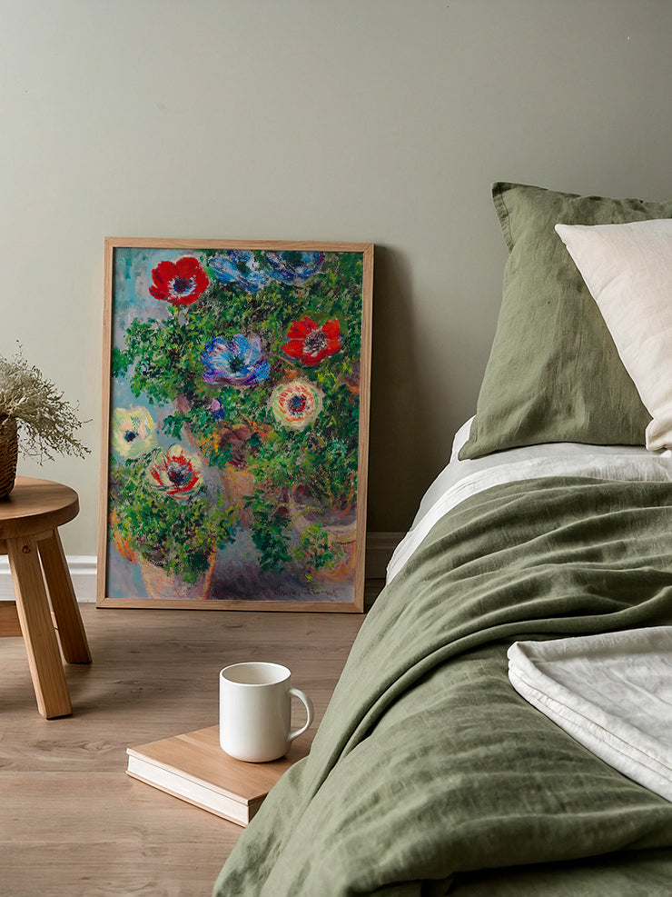 Monet Still Life with Anemones - Art Print Ürün ikincil görseli