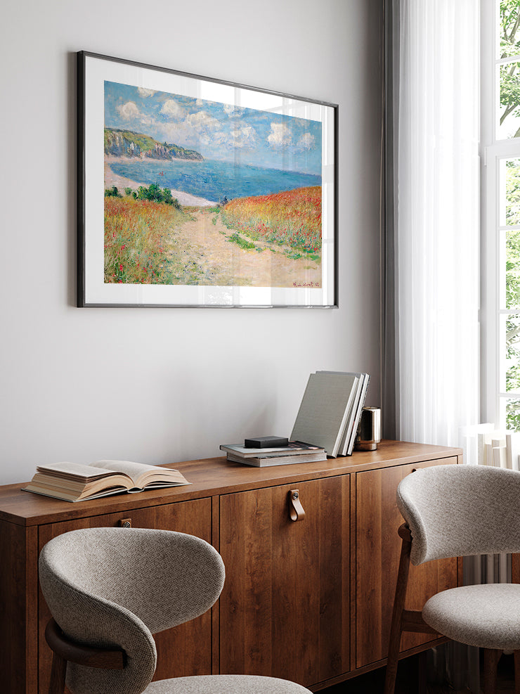 Monet Path in the Wheat Fields at Pourville - Art Print Ürün ikincil görseli
