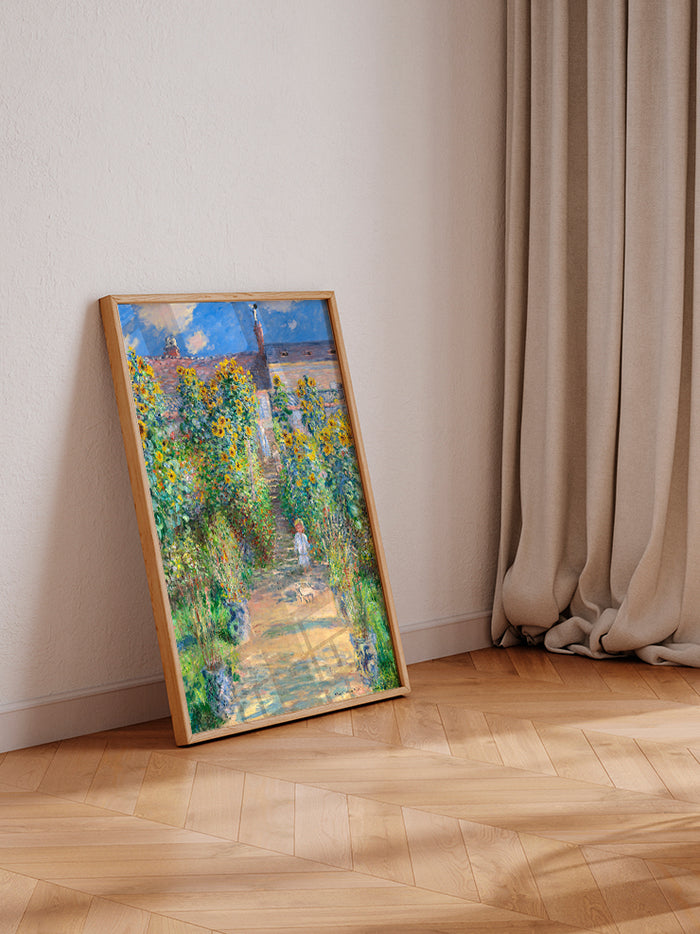 Monet The Artist's Garden at Vétheuil - Art Print  Poster