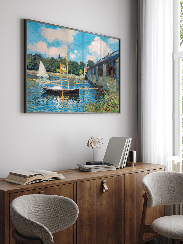 Monet The Bridge at Argenteuil - Art Print  Poster