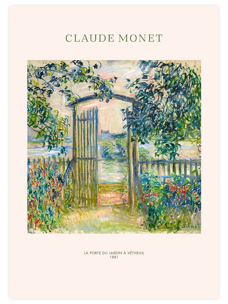 Monet The Garden Gate at Vetheuil - Art Print Ürün ana görseli