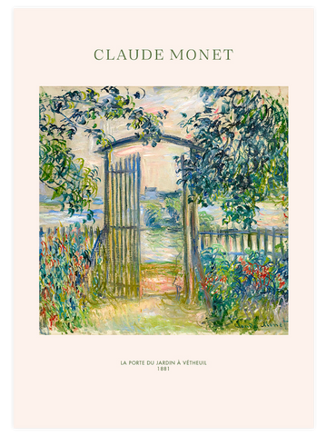 Monet The Garden Gate at Vetheuil - Art Print