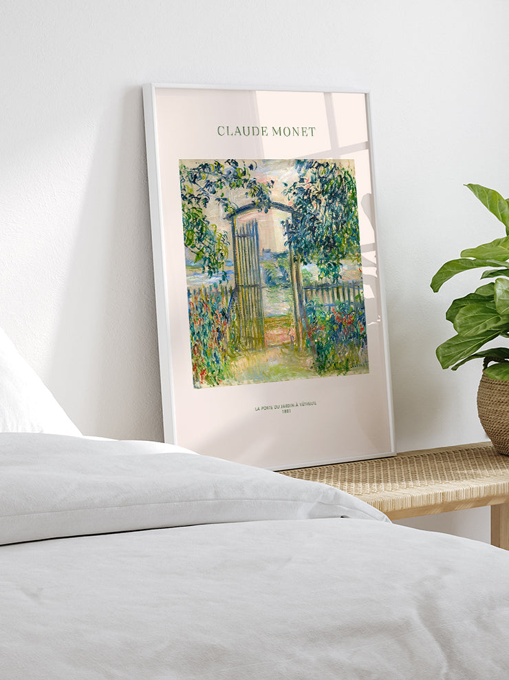 Monet The Garden Gate at Vetheuil - Art Print