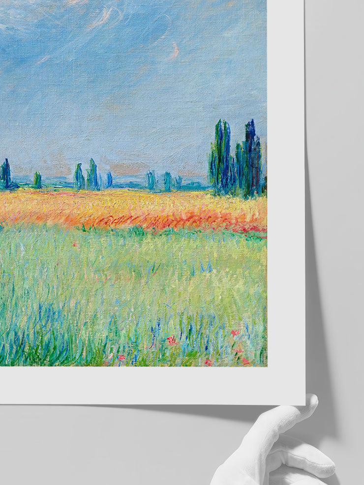 Monet Wheatfield - Art Print  Poster