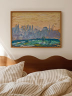 Monet Winter Landscape with Evening Sky - Art Print