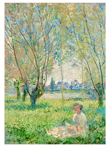Monet Woman Seated under the Willows - Art Print
