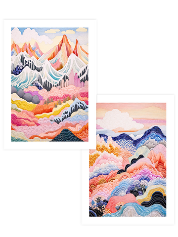 Colorful Mountains - Poster Seti Duo