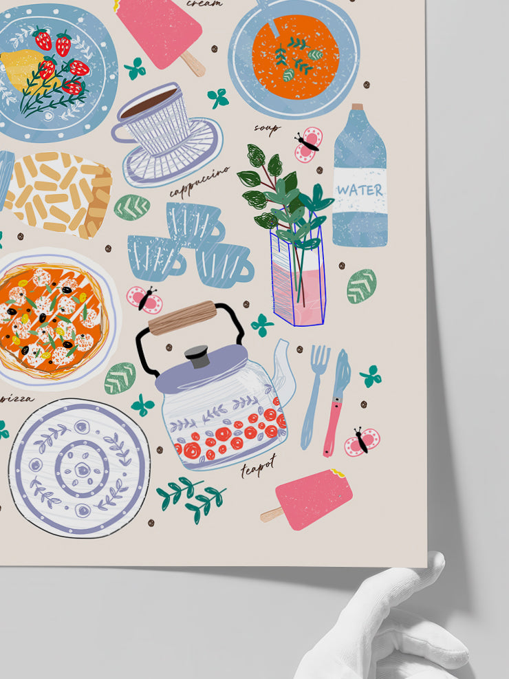 Italian Cuisine - Art Print  Poster