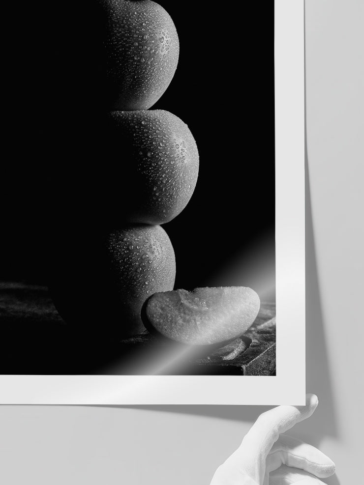 Apples B&W - Art Print  Poster