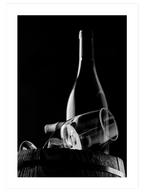Bottle Of Wine On A Barrel - Art Print
