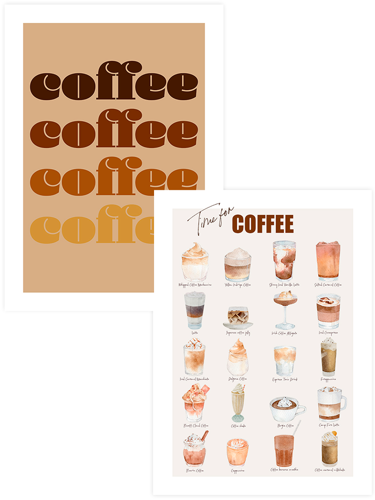 Coffee Lovers - Poster Seti Duo Mutfak Poster