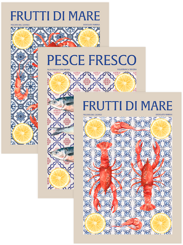 Sea Foods - Poster Seti Trio