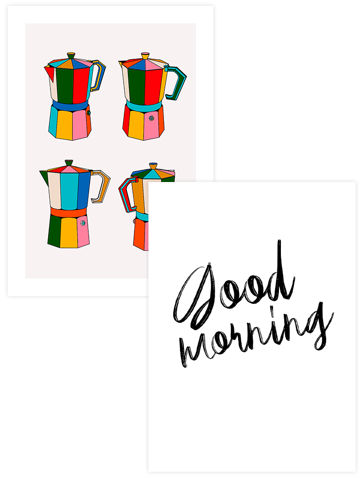 Moka Morning - Poster Seti Duo Mutfak Poster