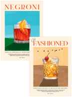Negroni & Old Fashioned - Poster Seti Duo