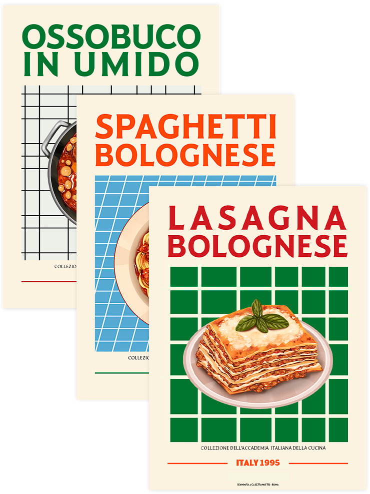 İtalyan Mutfağı - Poster Seti Trio