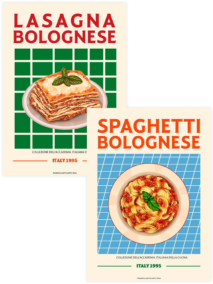 Italian Cuisine - Poster Seti Duo Mutfak Poster