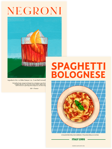 Negroni & Spaghetti - Poster Seti Duo