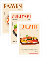 Japon Mutfağı - Poster Seti Trio