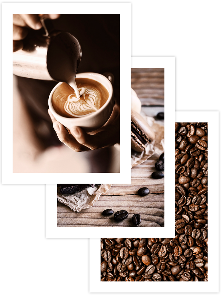 Café & Macaron - Poster Seti Trio