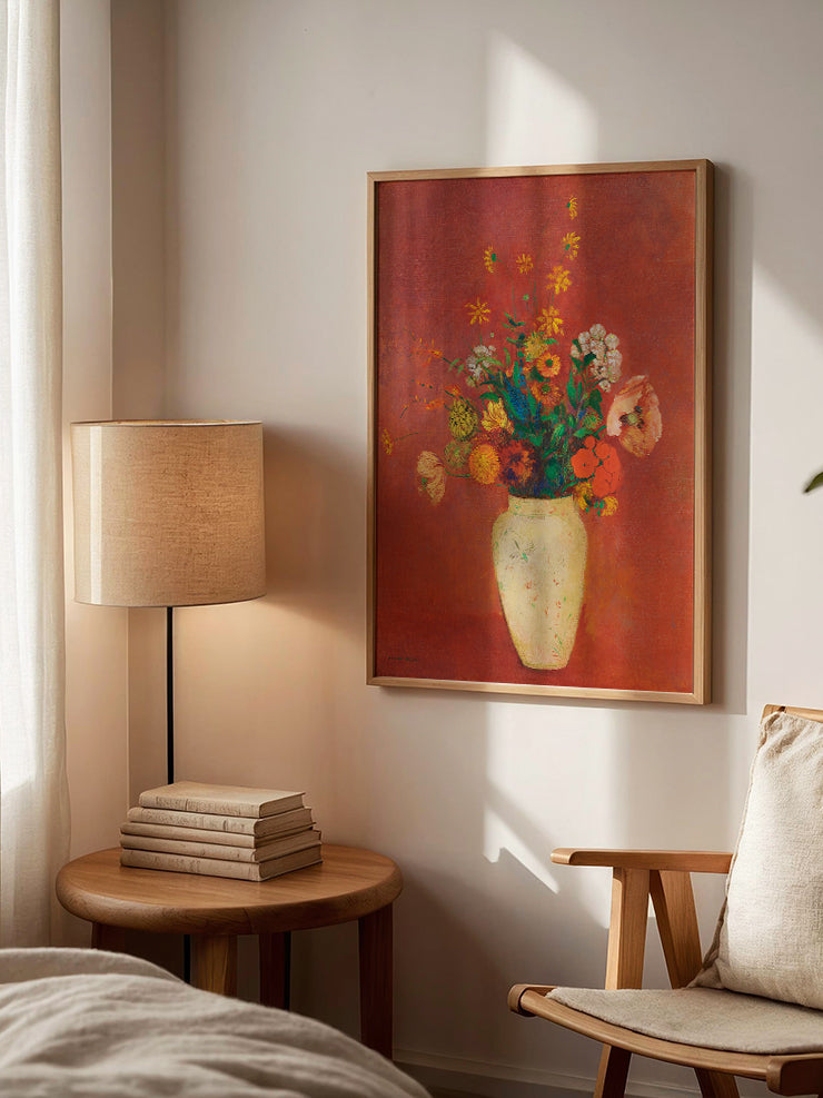 Odilon Redon Bouquet In A Chinese Vase - Art Print Ürün ikincil görseli