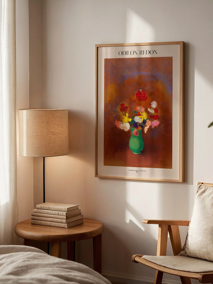 Odilon Redon Coquelicots dans un Vase Vert - Art Print Ürün ikincil görseli
