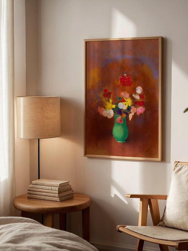 Odilon Redon Yeşil Vazodaki Gelincikler - Art Print  Poster