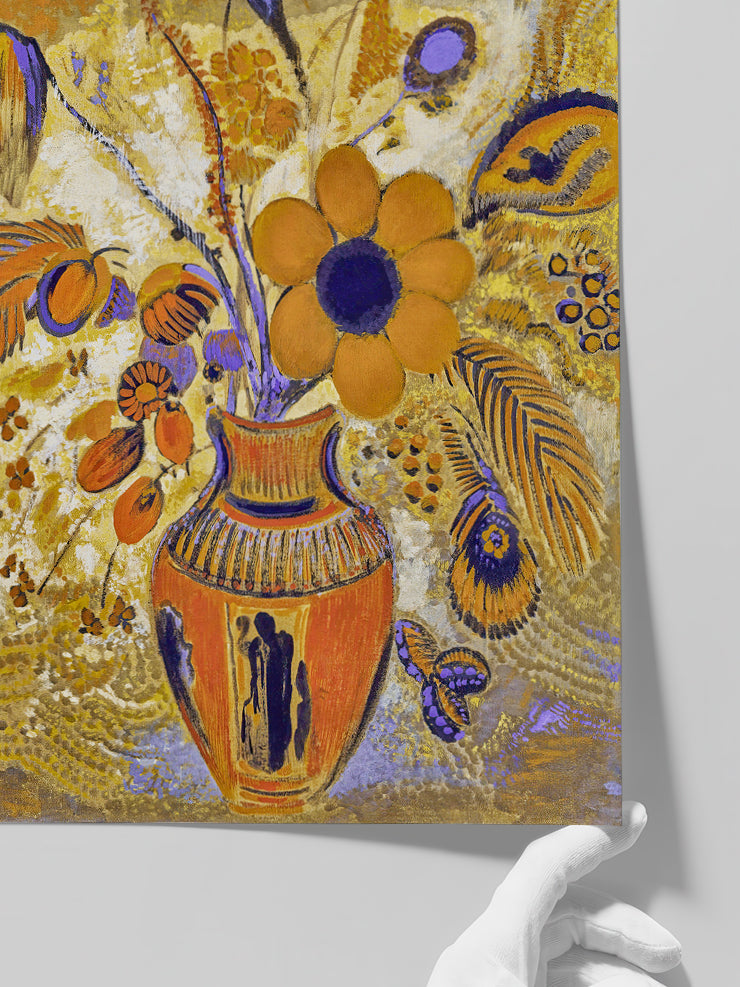 Odilon Redon Çiçekli Etrüsk Vazosu - Art Print