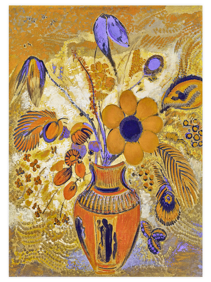 Odilon Redon Çiçekli Etrüsk Vazosu - Art Print