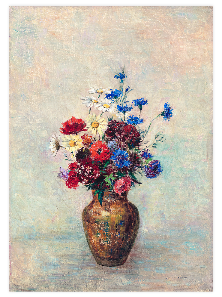 Odilon Redon Flowers In A Vase - Art Print Ürün ana görseli