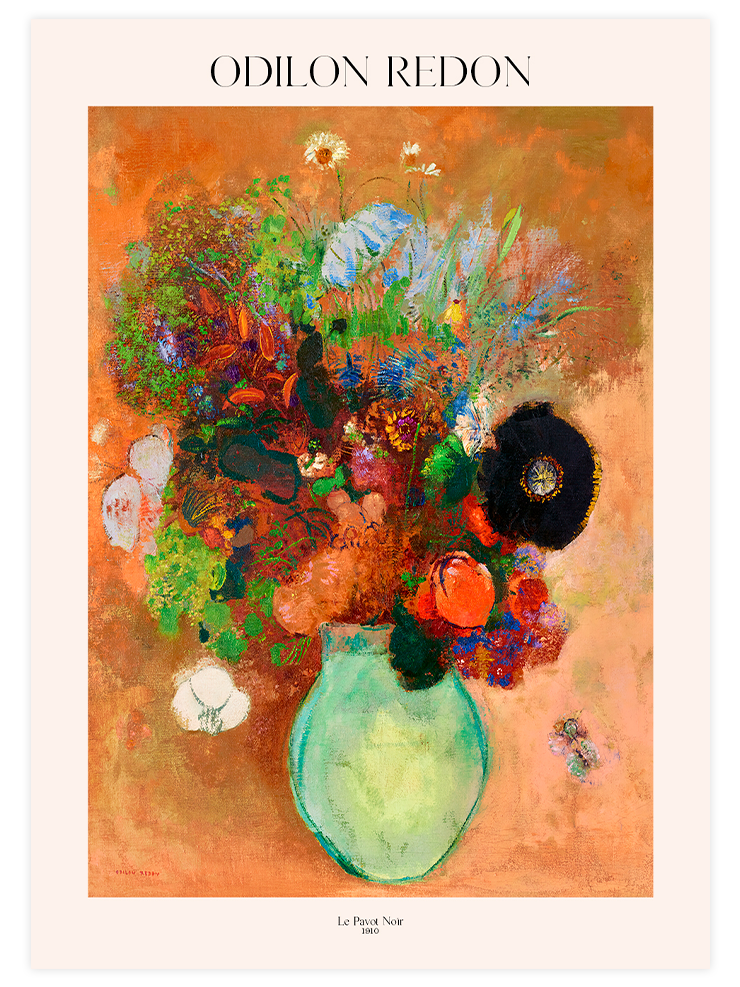 Odilon Redon Le Pavot Noir - Art Print Ürün ana görseli