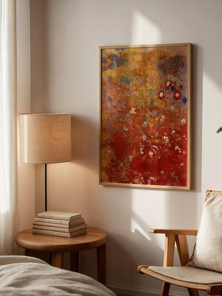 Odilon Redon Red Panel - Art Print Ürün ikincil görseli