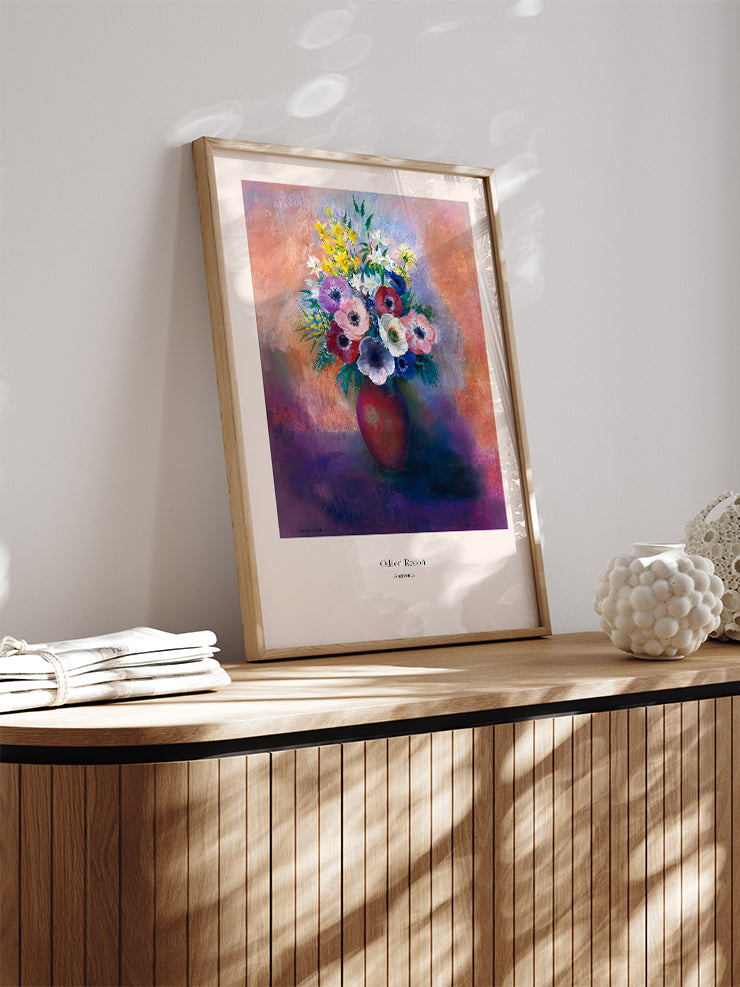 Odilon Redon Anemones - Art Print  Poster