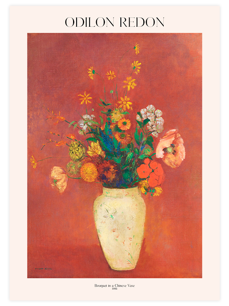 Odilon Redon Bouquet In A Chinese Vase - Art Print Ürün ana görseli