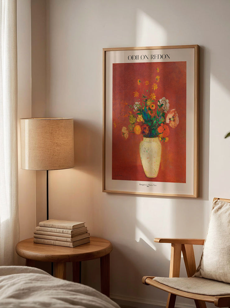 Odilon Redon Bouquet In A Chinese Vase - Art Print Ürün ikincil görseli