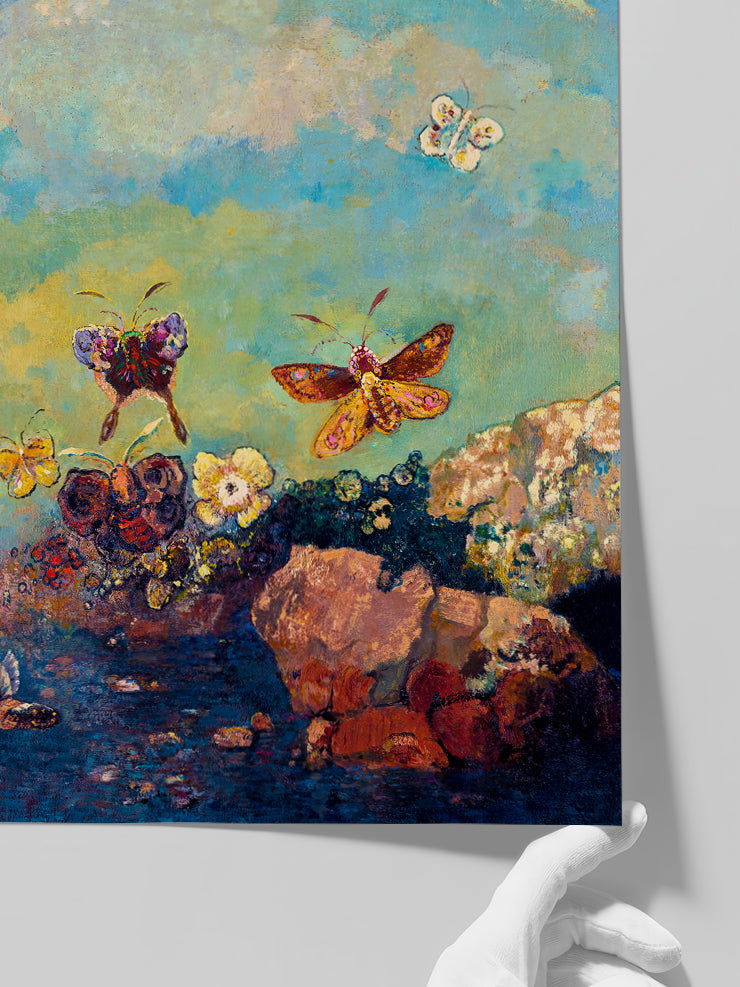 Odilon Redon Kelebekler - Art Print  Poster