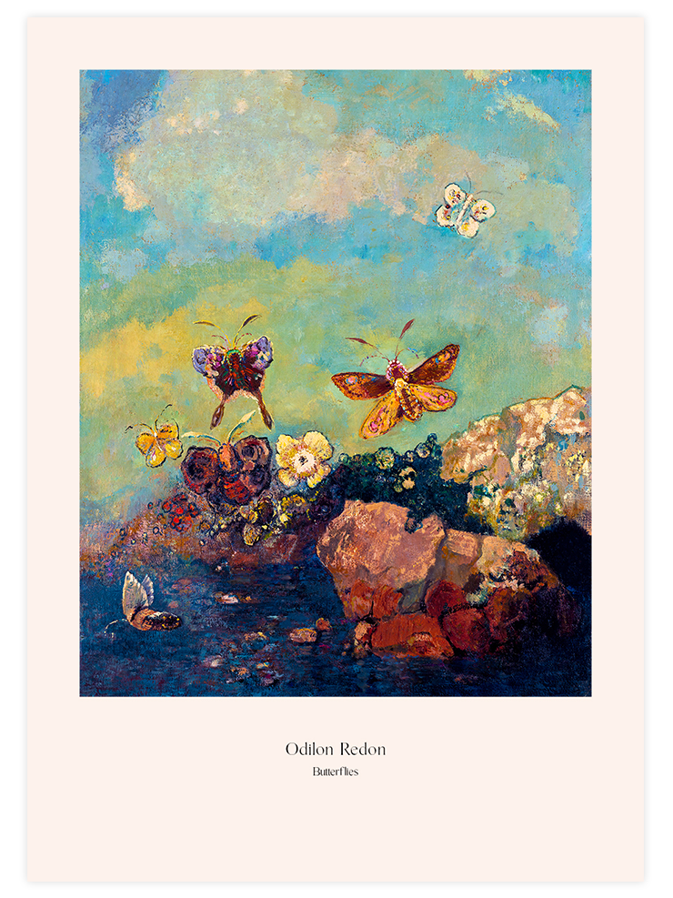 Odilon Redon Butterflies - Art Print Ürün ana görseli